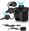 Electric Air Pump, Portable Quick-Fill Air Pump with 3 Nozzles, 110V AC/12V DC, Inflator/Deflator Pumps for Outdoor Camping, Inflatable Cushions, Air Mattress Beds, Boats, Swimming Ring and Toy Raft