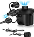 Electric Air Pump, Portable Quick-Fill Air Pump with 3 Nozzles, 110V AC/12V DC, Inflator/Deflator Pumps for Outdoor Camping, Inflatable Cushions, Air Mattress Beds, Boats, Swimming Ring and Toy Raft