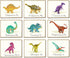 Outus 9 Pieces Dinosaur Wall Art Prints Dinosaurs Poster Wall Decals with Unframed Pictures Dinosaur Birthday Gift for Nursery and Kids Room Decorations