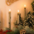 Fo32won LED Flameless Taper Candles Battery Operated with Remote and Timer, Pack of 3 Birch Bark Real Wax Window Candlesticks with 3D Flame Wick, 9.5 Inches Flickering Christmas Candlesticks