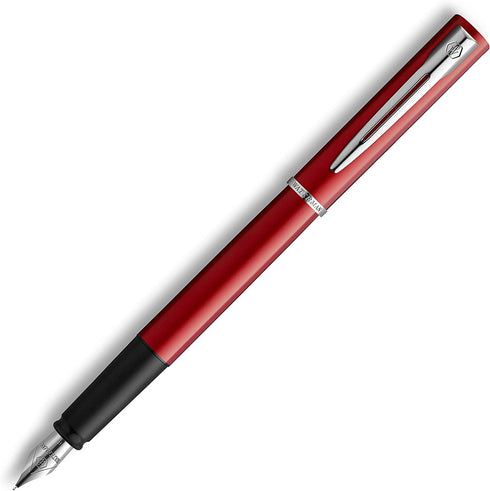 Waterman Graduate Allure Fountain Pen, Red Lacquer, Fine Nib, Blue Ink, Gift Box