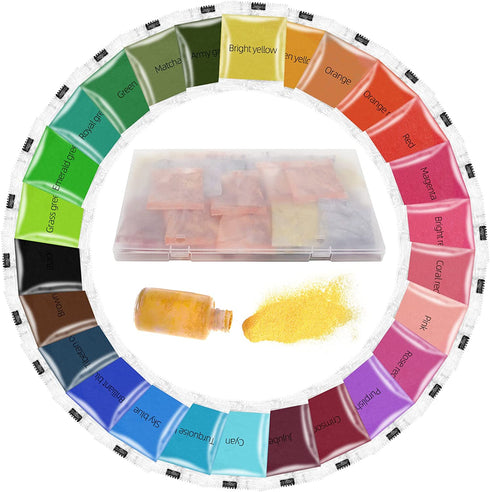 Tie Dye Powder, 26 Colors Dye Packets, Color Powder Packets Bright Fabric Dye, Tie Dye Party Supplies Suitable for Children and Adults?26Pack,10G Per Pack?
