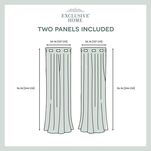 Exclusive Home Curtains EH7968-02 2-96G Loha Linen Grommet Top Curtain Panel Pair, 54x96, Beige