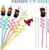25 Harry Party Favors Straws, Reusable Plastic Straws 5 Design for Kids Wizard Potter Party Supplies Favors, with 2 Cleaning Brushes, Har/25