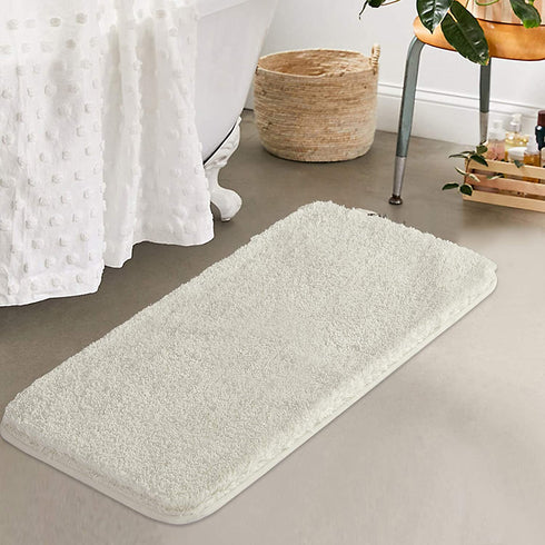 Suchtale Large Bathroom Rug Extra Soft and Absorbent Shaggy Bathroom Mat Machine Washable Microfiber Bath Mat for Bathroom Non Slip Bath Mat Bathroom Floor Mats Rubber Back (24 x 40 Ivory)