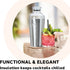 Oggi Groove Insulated Cocktail Shaker-16oz Double Wall Vacuum Insulated Stainless Steel Shaker, Tritan Lid has Built In Strainer, Ideal Cocktail Mixer, Martini Shaker, Margarita Shaker, Stainless,7404