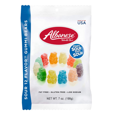 Albanese 12 Sour Flavors Gummy Bears 7 oz.12