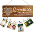 Buecasa Gifts for Grandma from Grandchildren - Grandkids Make Life More Grand Wooden Picture Holder with 6 Heart Clips 15.8x6.0 Inches