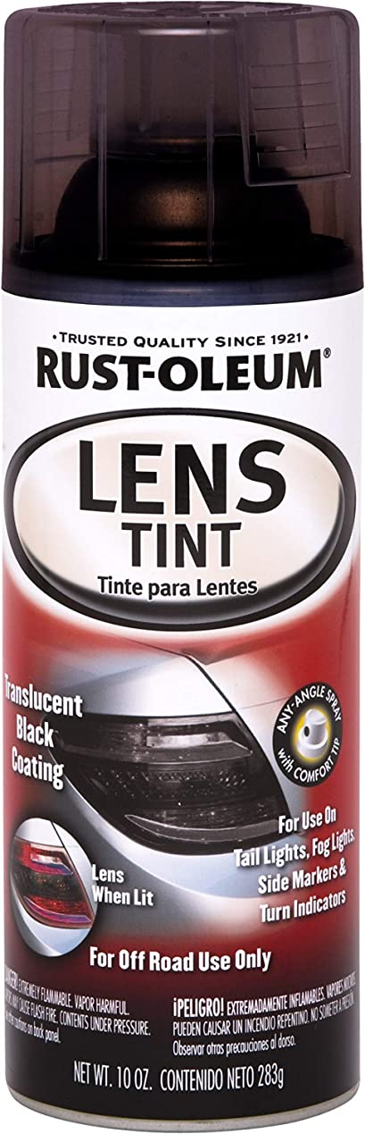 Rust-Oleum 253256 Specialty Lens Tint Spray Paint, 10 Oz Aerosol, 8-10 Sq-Ft/Can, Translucent, 10 Ounce (Pack of 1), Black, 11 Fl Oz