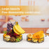 2-Tier Fruit Basket Bowl with Banana Hanger for Kitchen, Detachable Vegetables Countertop Storage for Kitchen Organizer, Large Capacity Home Decor Fruit Stand Holder Tray for Bread, Snacks, Black