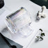 Glass Mugs, Iridescent Glass Coffee Mug with Lid, Glass Coffee Cups, Extra Large Glass Coffee Mug with lids, Clear Mugs for Coffee,12.5 Ounces, Bamboo Lid
