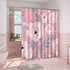 Pink Flower Plant Shower Curtain Green Leaves Minimalist Aesthetic Floral Bath Curtain Modern Cute Waterproof Fabric Bathroom Decor Curtains 72x72 Inches