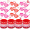 40 Pcs Valentines Day Party Favors 20 Pcs Valentines Heart Shutter Glasses 20 Pcs Valentines Silicone Wristband Rubber Bracelets for Valentine's Day Party Supplies Birthday Party Costume Accessory