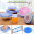 10 Pack Reusable Food Storage Bags & 6 Pack Silicone Stretch Lids Leakproof Silicone Stand Up Food Bags Extra Thick Food Grade BPA Free Freezer Bags for Lunch Sandwich Snack Meat Fruit