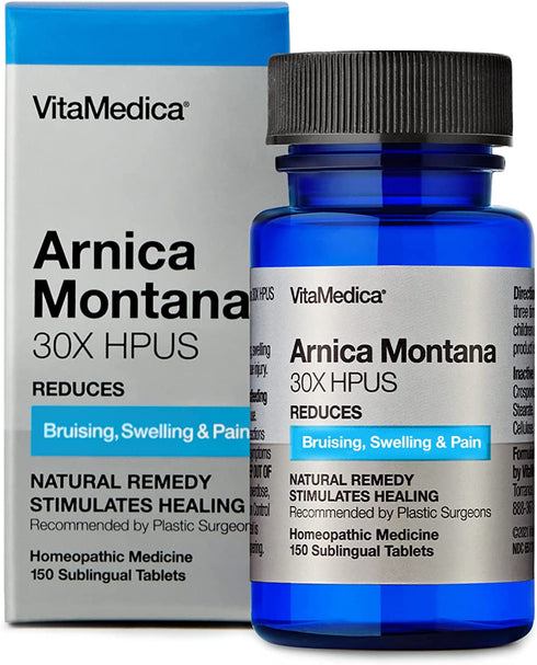 VitaMedica | Arnica Montana | 30X | HPUS | Made in USA | Plant Based | Bruising | Swelling & Inflammation | Muscle Pain Relief | Post Surgery | Homeopathic Remedies | Arnica Tablets | 150 Ct