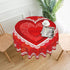 Valentines Day Tablecloth Round 60 inch Wrinkle Free Red Romantic Love Heart Tablecloth Suitable for Kitchen Decorantion / Indoor and Outdoor Dining Table / Party / Picnic