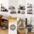 PINNIYOU Spice Rack Wall Mount Organizer, 14" Hanging Black Spice Organizer Shelf, Farmhouse Seasoning Organizer, Space-Saving Spice Shelves Holder for Kitchen, Flexible Bathroom Organizer(2 Pcs)