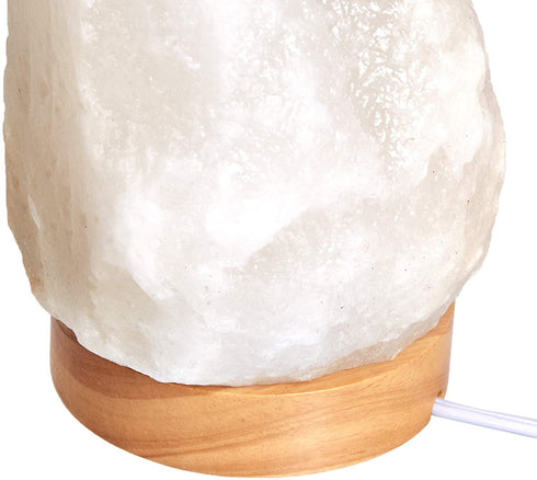 Amazon Basics Natural Himalayan Salt Lamp, Wood Base with Dimmer Switch - Crystal White, 5-7 Pounds