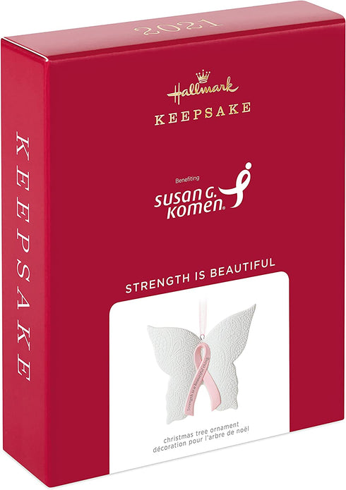 Hallmark Keepsake Christmas Ornament 2021, Strength is Beautiful Butterfly Benefiting Susan G. Komen, Porcelain