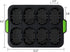 TOPZEA Set of 2 Silicone Baguette Pan, Nonstick French Bread Mold Perforated Pan 3 Wave Loaves Toast Loaf Bake Mold 8 Gutter Bread Crisping Tray for Cake Cooking Baker, Black