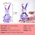 Crystal Rabbit Figurine Paperweight Decor Glass Animal Ornaments Art Collectible(Purple)