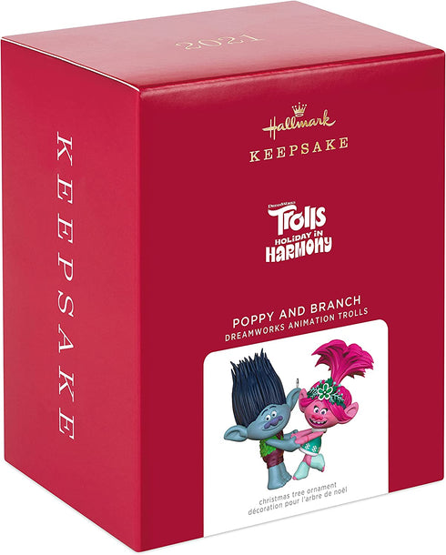 Hallmark Keepsake Christmas Ornament 2021, DreamWorks Animation Trolls Holiday in Harmony Poppy and Branch