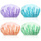 POPCHOSE Shower Cap, Large Shower Caps for Women Long Hair, Reusable Double Layer Waterproof Shower Hair Bath Cap, Stylish Satin Hair Bonnet, Soft Comfortable EVA Lined Shower Hat for All Hair Length