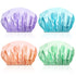 POPCHOSE Shower Cap, Large Shower Caps for Women Long Hair, Reusable Double Layer Waterproof Shower Hair Bath Cap, Stylish Satin Hair Bonnet, Soft Comfortable EVA Lined Shower Hat for All Hair Length