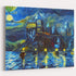 Westlake Art Starry Night Castle Night Boats Canvas Wall Art Print Van Gogh Magical Merchandise Modern Abstract Artwork for Home Room Decor - 16x24 inch Unframed