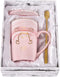 Mom Coffee Mug Best Cat Mom Ever Funny Coffee Mug for Cat Lovers Mom Best Mothers Day Birthday Gifts for Mom from Daughter or Son 14 Oz Pink with Box Packing Spoon Coaster