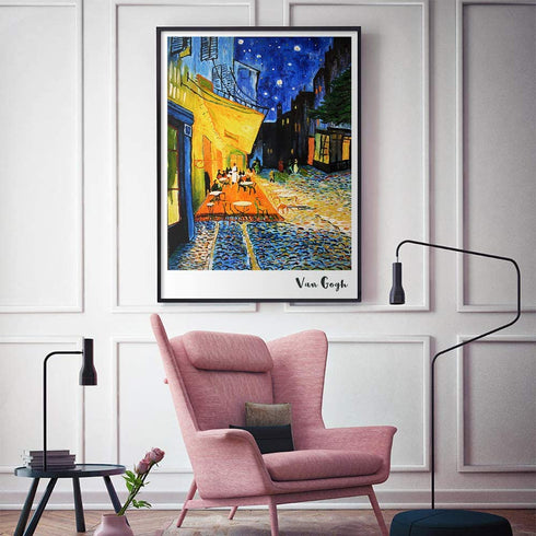 Walldekor Famous Impressionism Artwork by Van Gogh, Cafe Terrace at Night, Unframed, Poster Wall Art Print for Home Decor Wall Decor(16x24 Inch)