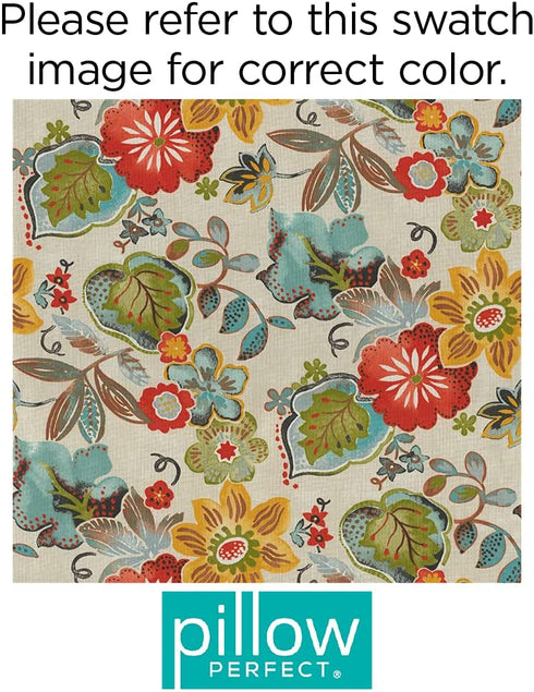 Pillow Perfect Outdoor/Indoor Alatriste Ivory Lumbar Pillows, 11.5" x 18.5", Floral, 2 Piece