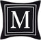 Yastouay Pillow Covers English Alphabet M Throw Pillow Cover Black Throw Pillow Case Modern Cushion Cover for Sofa Bedroom Chair Couch Car (Black, 18 x 18 Inch)