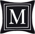 Yastouay Pillow Covers English Alphabet M Throw Pillow Cover Black Throw Pillow Case Modern Cushion Cover for Sofa Bedroom Chair Couch Car (Black, 18 x 18 Inch)