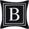 Yastouay Pillow Covers English Alphabet B Throw Pillow Cover Black Throw Pillow Case Modern Cushion Cover for Sofa Bedroom Chair Couch Car (Black, 18 x 18 Inch)