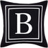 Yastouay Pillow Covers English Alphabet B Throw Pillow Cover Black Throw Pillow Case Modern Cushion Cover for Sofa Bedroom Chair Couch Car (Black, 18 x 18 Inch)