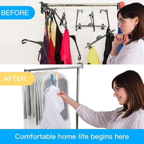 VOSIGREEN Dust Proof Garment Bags 7 Piece Set - 31 Inch Translucent Garment Covers with Full-Length Zipper for Closet Clothes Storage and Travel. Bonus: 5 Natural Cedar Ball.
