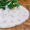 Silver Christmas Tree Skirt 36 Inches White Faux Fur Tree Skirts Sequin Snowflakes Plush Snowy Tree Mat for Artificial Trees Decorations