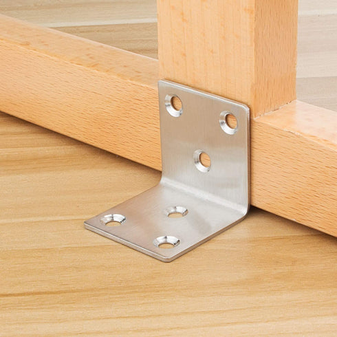 22 PCS Sliver Corner Brace, Stainless Steel 50MM X 50MM X 50MM Heavy Duty L Bracket for Furniture, Corner Steel Joint Right Angle Shelf Support Corner for Shelves, Furniture and Cabinet, Round End