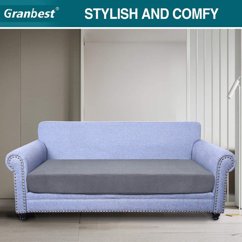 Granbest Premium Water-Repellent Couch Seat Cushion Cover, High Stretch Jacquard Fabric Sofa Seat Slipcover Protectors (Light Gray, Sofa Cushion)