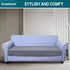Granbest Premium Water-Repellent Couch Seat Cushion Cover, High Stretch Jacquard Fabric Sofa Seat Slipcover Protectors (Light Gray, Sofa Cushion)