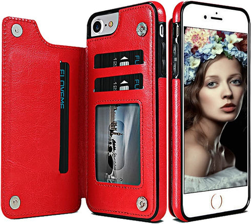 iPhone 6S Plus Wallet Case,iPhone 6 Plus Flip Case for Women/Men,iPhone 6s Plus Purse Case,Auker Vintage Leather Folio Flop Secure Fit Magnetic Closure Folding Case with Wallet/Card Holder
