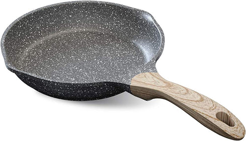 JEETEE 8 Inch Nonstick Frying Pan, Stone Coating Cookware, Nonstick Omelette Pan with Heat-Resistant Handle, Induction Skillet for Eggs (Grey)
