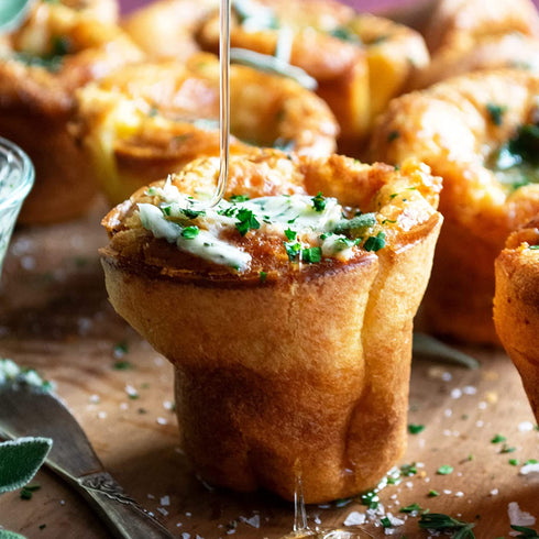 12-Cup Silicone Popover Pans, Professional Popover Pan for Popovers, Non-Stick Popover Pans for Muffins, Brownies and Baking