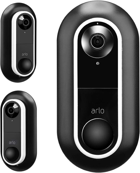 Meffort Inc Wall Mount Bracket Cover UV Weather Resistance Wall Plate compatible for Arlo Video Doorbell Wired Flat or Angled Mounting - Black