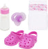 Click N' Play Baby Girl Doll Caring and Feeding Accessories Set (Doll not Included), Pink