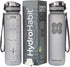 Hydro Habit - Sports Water Bottle with Time Marker Reminder - BPA Free, Non Toxic, Smooth Water Fast Flow, Flip Top Leak Proof Lid, Shaker Ball and Fruit Infuser Strainer - 32 oz 1 Liter