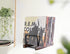Mkono Vinyl Record Storage Holder Modern Album Display Solid Wood Stand with Black Metal Rack Farmhouse Home Decor Organizer for Vinyl Record, Holds up to 30 Albums, 11.8''L x 7''W x 8.6''H, Brown