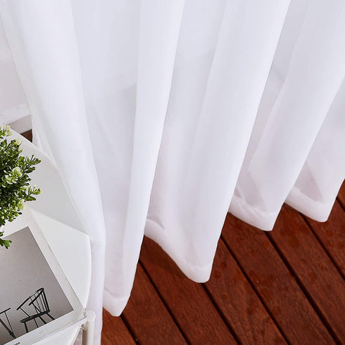 NICETOWN Sheer Curtains Extra Length - Wide Solid Voile Window Panels for Patio/Sliding Door/Living Room (54" W x 108" L, White, 2 Pieces)