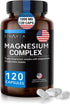 Triple Magnesium Complex Supplement(120 Vegan Capsules) - 1000mg of Magnesium Glycinate Malate and Citrate for Max Absorption TRAACS® - Calm Magnesium Complex Supplements